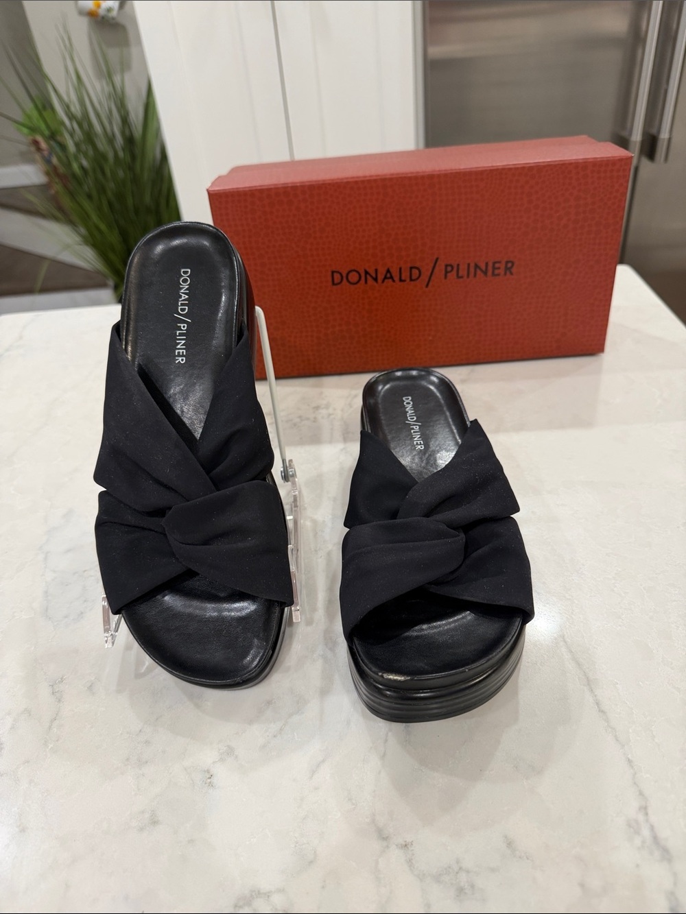 Donald J. Pliner Black Knot Slide Mules - Women's